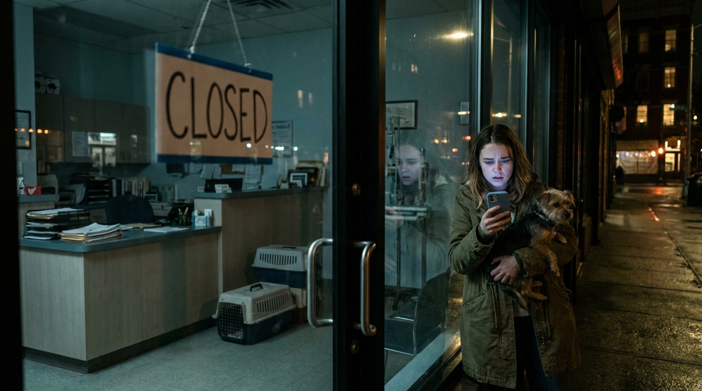 What pet owners see when your clinic is closed — and why it costs you Monday's bookings